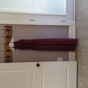 David's Bridal bridesmaid dress in Wine